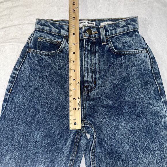 American Apparel Vintage Inspired Medium Marble Wash High Waisted Jeans Size 24 - Picture 6 of 10